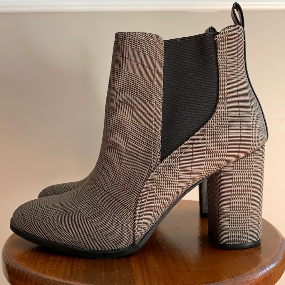 Plaid Ankle Booties